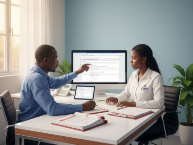 Immatriculation CNPS Cameroun 2025 : employeur et salarié remplissant les formulaires d'inscription